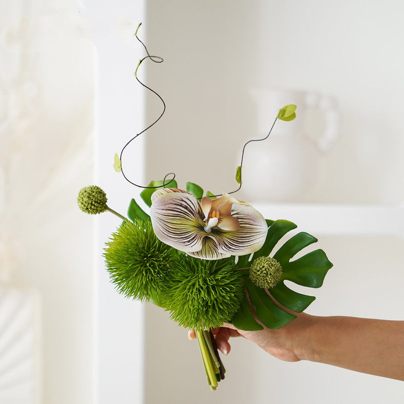 16 Inch Artificial Flower Bouquet 10 Stems Minimalist Silk Flowers for Home Wedding Decor