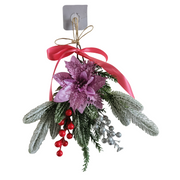 12 Inch Glitter Poinsettia Artificial Flower Christmas Hanging Decor Bulk Quantity