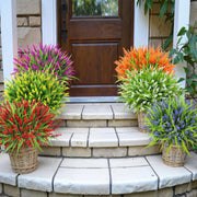 24 Inch 24 Pcs Mixed Color Artificial Monkey Grass Bushes UV Resistant Outdoor Plants