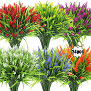 24 Inch 24 Pcs Mixed Color Artificial Monkey Grass Bushes UV Resistant Outdoor Plants