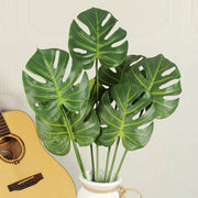 28 Inch Artificial Monstera Bush 7 Stems Tropical Silk Leaves Bulk Pack