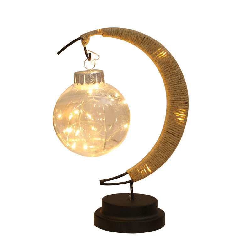 Moon Lamp LED Night Light Metal Ball Tabletop Decoration, 1 Pc, 6 Inch