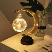 Moon Lamp LED Night Light Metal Ball Tabletop Decoration, 1 Pc, 6 Inch