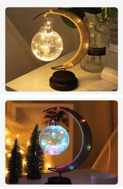 Moon Lamp LED Night Light Metal Ball Tabletop Decoration, 1 Pc, 6 Inch