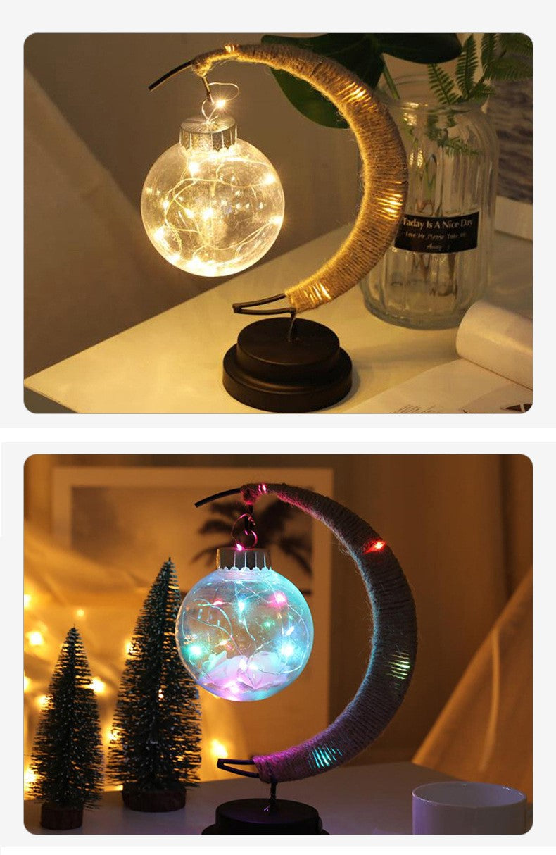 Moon Lamp LED Night Light Metal Ball Tabletop Decoration, 1 Pc, 6 Inch