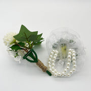 Mum Ball Flower Wrist Corsage Bracelet with Butterfly and Men Boutonniere Set for Wedding Party Bulk Wholesale