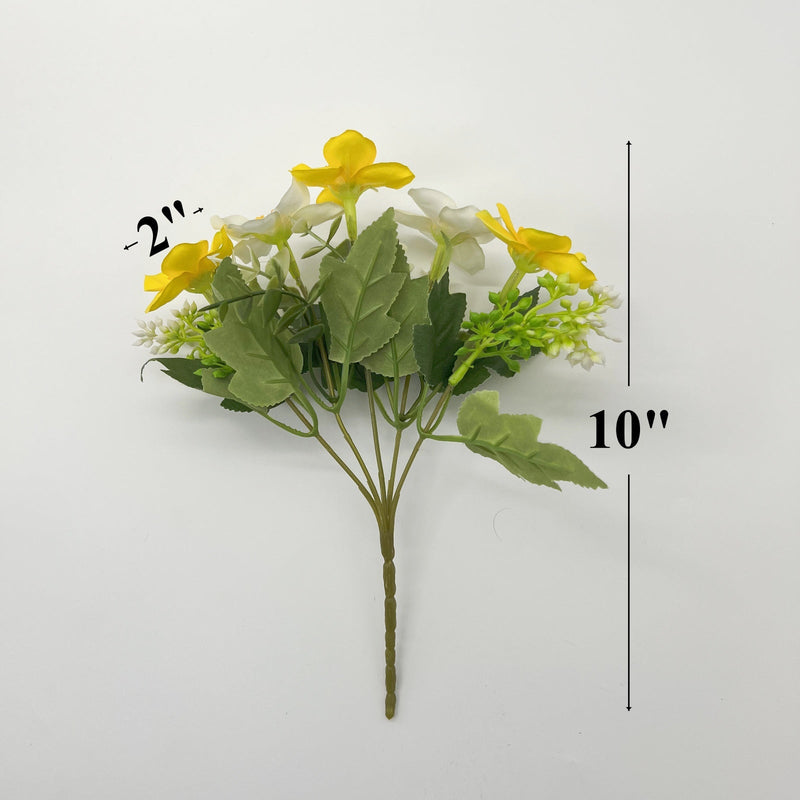 10 Inch Artificial Narcissus Bush Bouquet 10 Pcs Small Spring Flowers for Crafts
