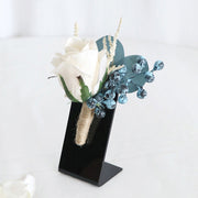 Navy Blue and Champagne Artificial Boutonnieres Bulk Pack, Silk Flowers, Wedding Decorations
