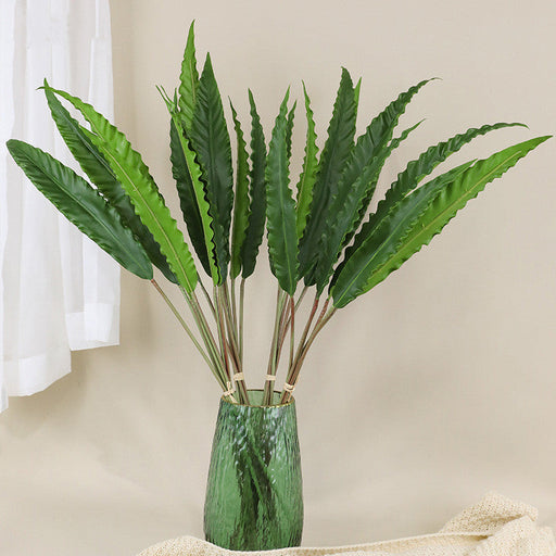 6 Pcs 30 Inch Artificial Neottopteris Nidus Leaves Stems Real Touch Tropical Foliage Decorations