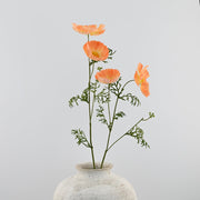 2 Pcs Artificial Silk Poppy Stems – Realistic Red Flower Stems for Vase Arrangements