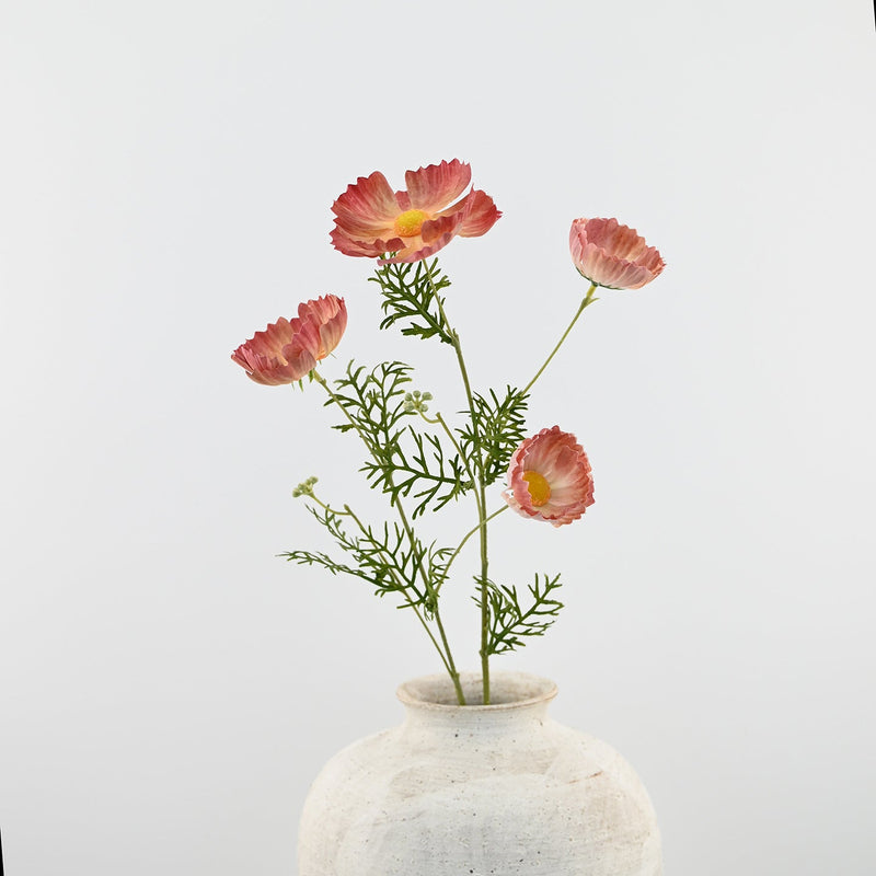 2 Pcs Artificial Silk Poppy Stems – Realistic Red Flower Stems for Vase Arrangements