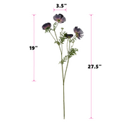 2 Pcs Artificial Silk Poppy Stems – Realistic Red Flower Stems for Vase Arrangements