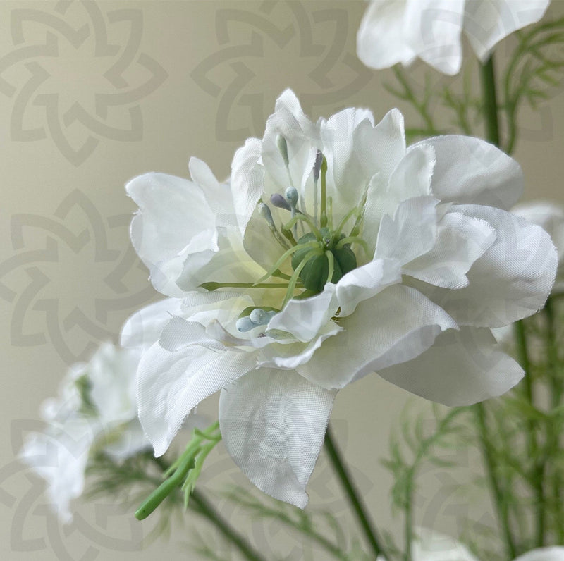 27.5 Inch Artificial Nigella Love in the Mist Flower Stems, 10 Pcs Silk Bulk