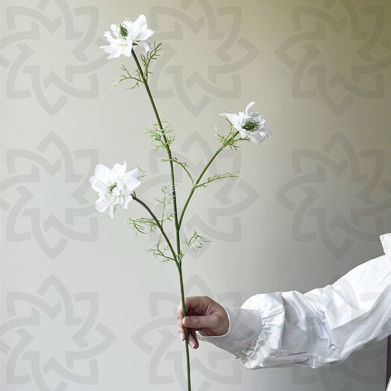 27.5 Inch Artificial Nigella Love in the Mist Flower Stems, 10 Pcs Silk Bulk