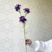 27.5 Inch Artificial Nigella Love in the Mist Flower Stems, 10 Pcs Silk Bulk