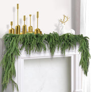 6.5 Ft Artificial Norfolk Pine Garland 6 Pcs Greenery Garland for Table Mantle Wall Indoor Outdoor Christmas Decor