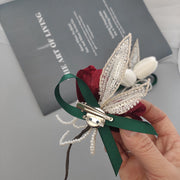 Velvet Tulip Corsage 12 Pcs Bulk Artificial Flowers for Bride Bridesmaid Wedding Party