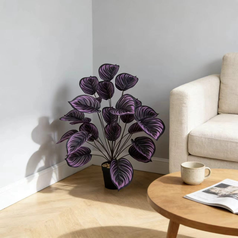 Artificial Violet Bush with 24 Blooms, 33" Tall Lifelike Faux Floral for Home Decor, Wedding & Events