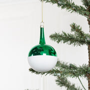 Christmas Ornament Glass Ball with Rope, Onion Shape, Bulk Set for Tree Decoration