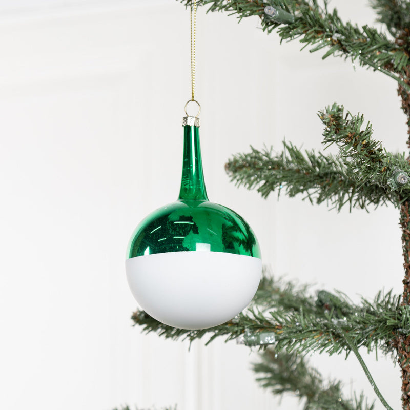 Christmas Ornament Glass Ball with Rope, Onion Shape, Bulk Set for Tree Decoration