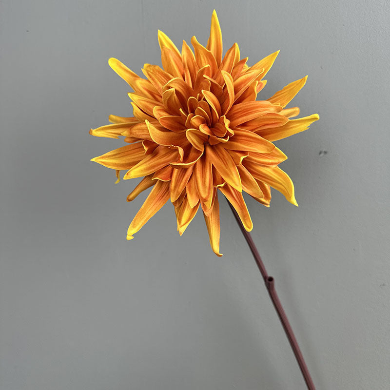 Single Stem PU Chrysanthemum Artificial Flower, 24" Realistic Floral for Weddings, Home & Commercial Decor