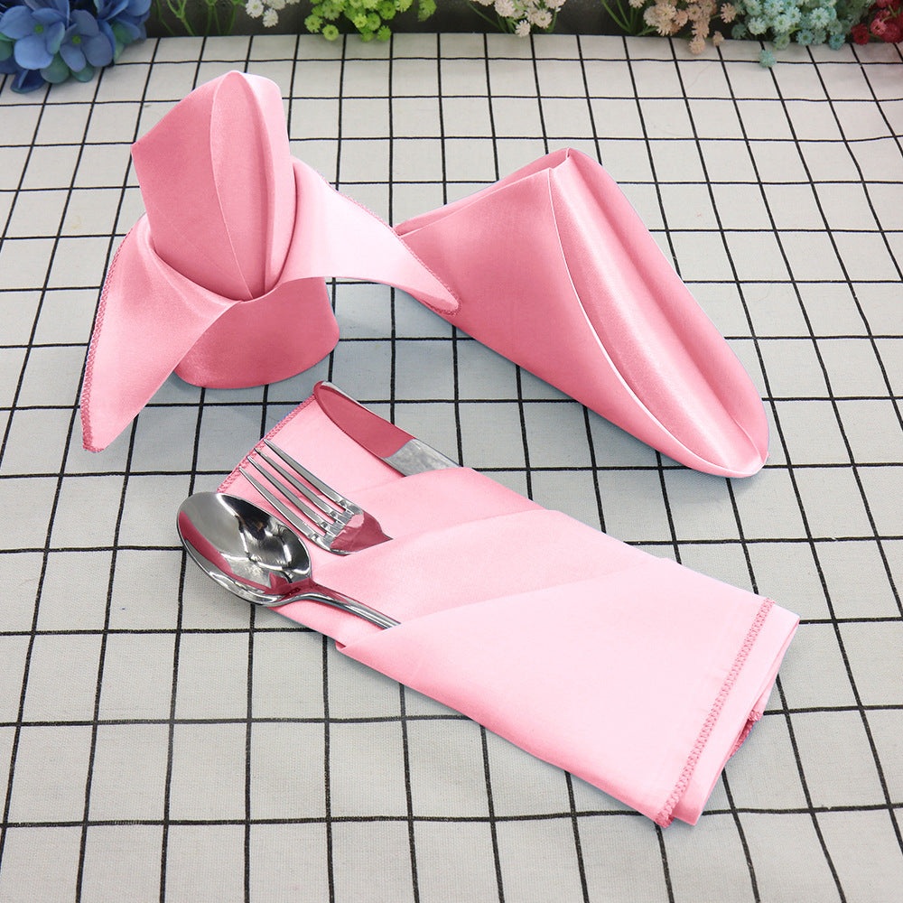 Bulk 25 Pcs Satin Square Napkins for Wedding Banquet Valentine's Day Party Dinner Table Wholesale