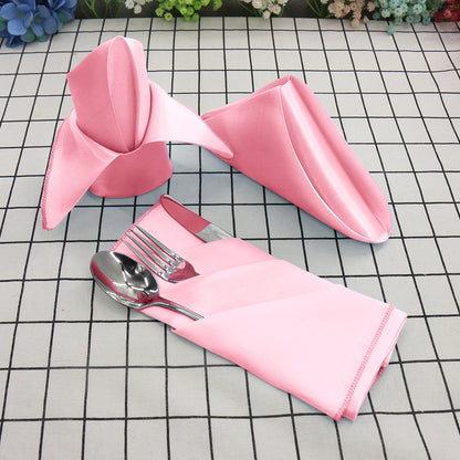 Bulk 25 Pcs Satin Square Napkins for Wedding Banquet Valentine's Day Party Dinner Table Wholesale
