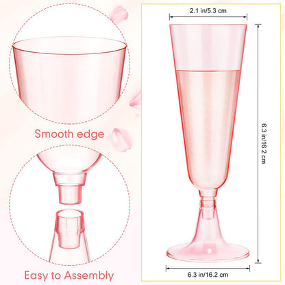 Bulk 25 Pcs Disposable Champagne Cups 2025 Crystal Clear Acrylic Toasting Flutes Non-Slip for Wedding Receptions&NYE Party Decor Wholesale