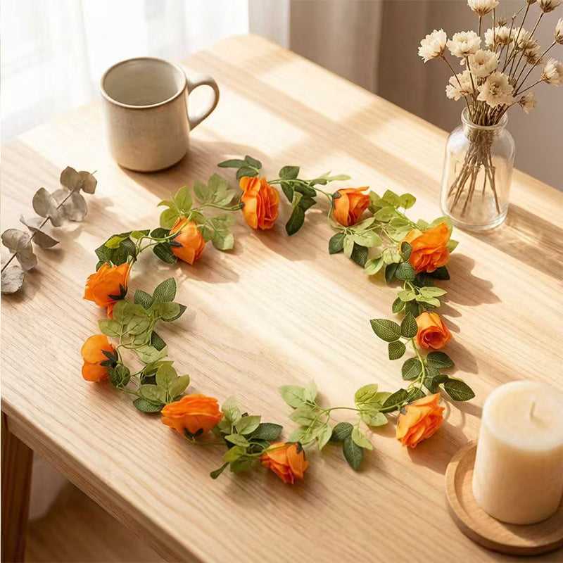 Artificial Rose Garland Vine, 10 Flower Heads, Faux Rose Vine for Wedding Arches, Hotel Décor & Home
