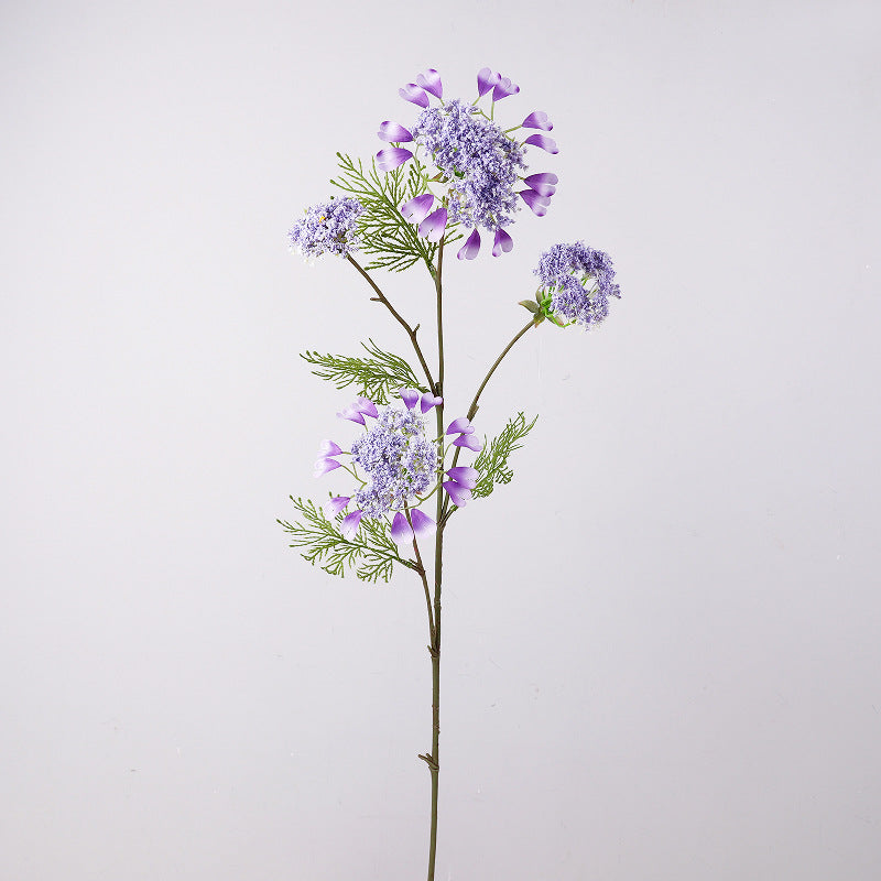 Artificial Dandelion & Snowball Flower Stem, 38" Tall Single Branch with 4 Blooms, Realistic Silk Floral for Wedding Decor, Home & Event Styling (Pink, White, Purple, Yellow)