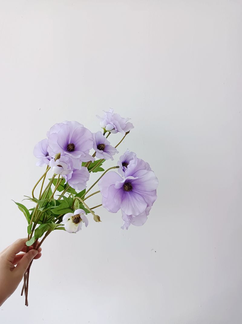 19 Inch Butterfly Ranunculus Stems 10 Pcs Silk Artificial Flowers Bulk