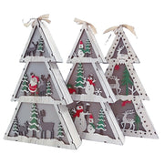 3 Pcs Light Up Christmas Tree Ornaments Set for Desktop Decor Artificial Holiday Decoration