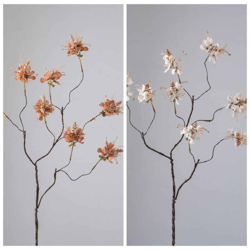 Artificial Cleome Spider Flower Bush, Single Pick with Multiple Branches, Faux Floral Decor for Weddings, Home & Hotel Display