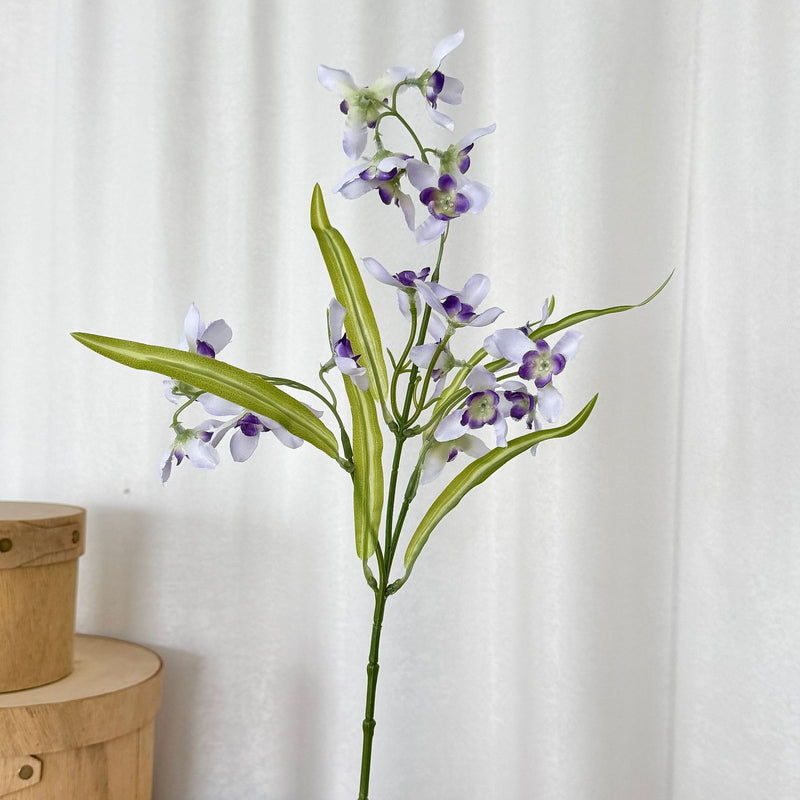Artificial Orchid Bush, Small Cymbidium, 20" Tall, Silk-Like Fabric, Modern Style, for Wedding, Home, Office Decor