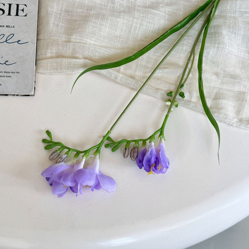 24" Faux Silk Orchid Bush with 6 Blooms, Modern Home Decor, Wedding & Event Styling