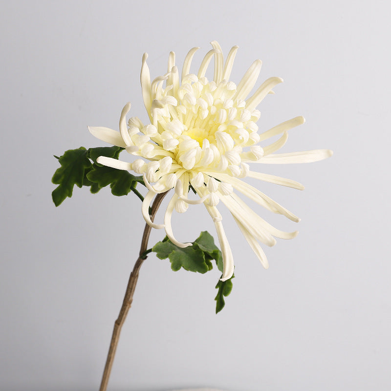 Single Stem PU Chrysanthemum Artificial Flower, 28" Tall, Perfect for Weddings, Events, and Indoor Decor