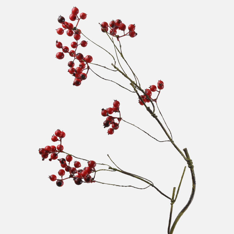 Artificial Blueberry Berry Stem, Single Stem with 9 Berry Clusters, Foam Faux Berries for Wedding & Home Decor