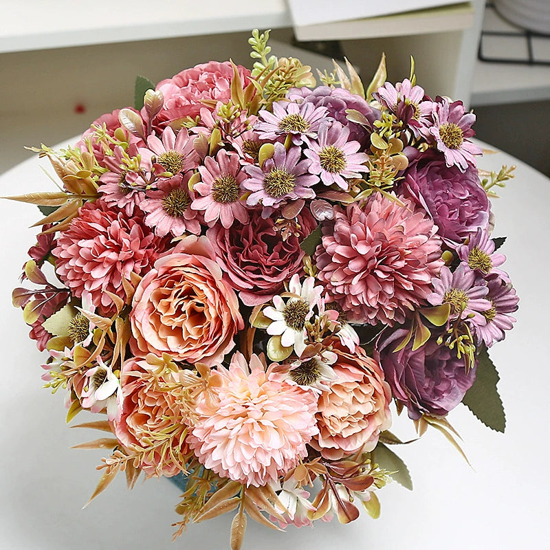 Bulk Peonies Bridal Bouquet Silk Flowers Flexible Stems Shatterproof for Anniversary Vase Arrangements Boho Home Decor Wholesale