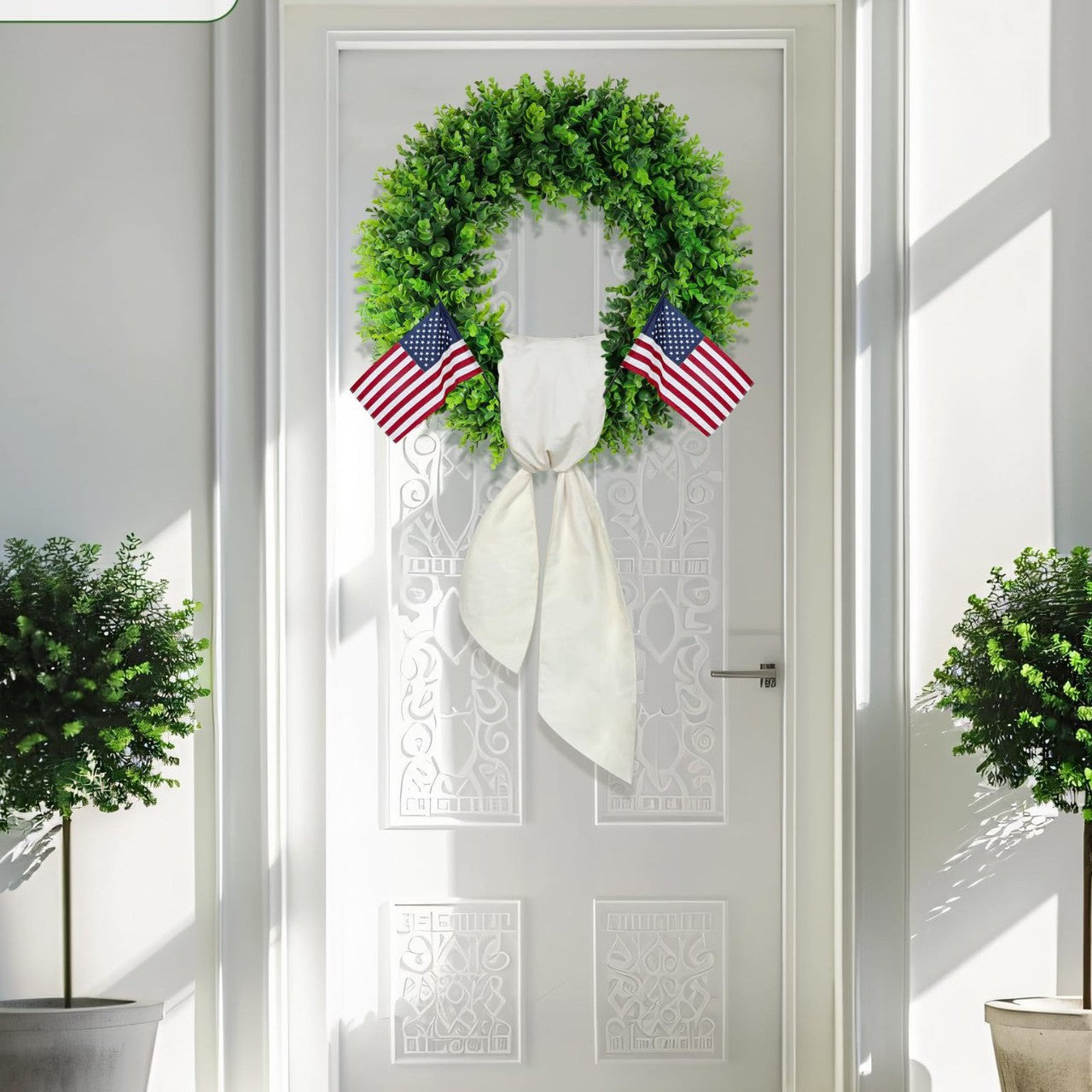 20 " Artificial Eucalyptus Wreath - Faux Greenery for Front Door Home Decor Wedding & Arch Decoration