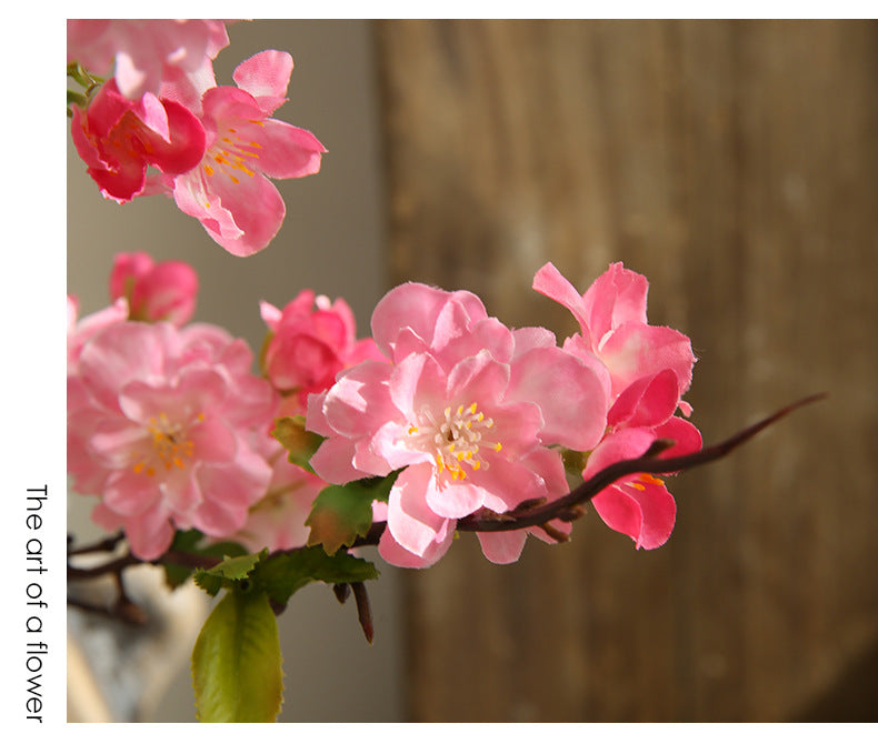 Single Stem Cherry Blossom Artificial Flower, Modern Elegant Silk Floral Decoration for Home, Wedding, and Commercial Spaces, 36"