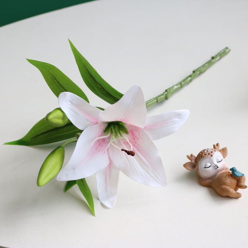 14 Inch Oriental Lily Stems 10 Pcs Real Touch Artificial Flowers for Table Centerpieces Arrangements