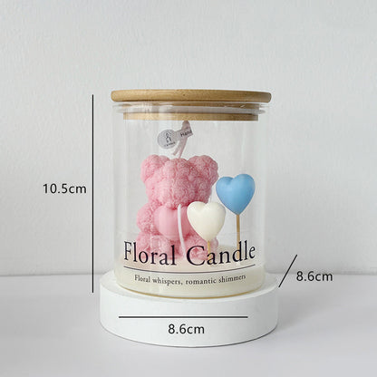 Teddy Bear Heart Jar Candle - Ins-Vibe Aromatic Candle | Perfect Valentine’s Day Gift