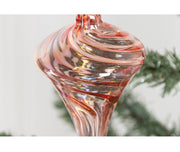 Bulk Christmas Glass Ornaments 12 Pcs Sparkle Helical Drop Decorations for Christmas Tree