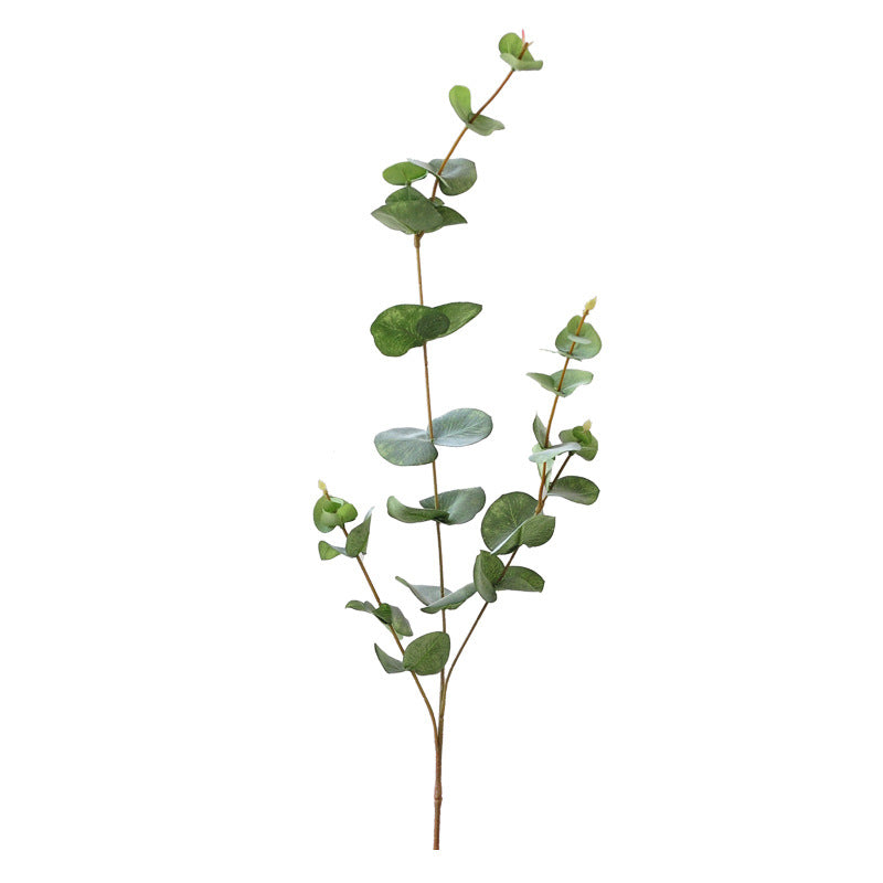 Single Stem Eucalyptus Artificial Branch, 35" Long, Silk-Like Fabric, Indoor Use for Weddings, Home Decor, Events
