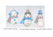 10 Pcs Christmas Snowman Doll Ornaments with Scarf and Hat, Holiday Tree Charms Decorations