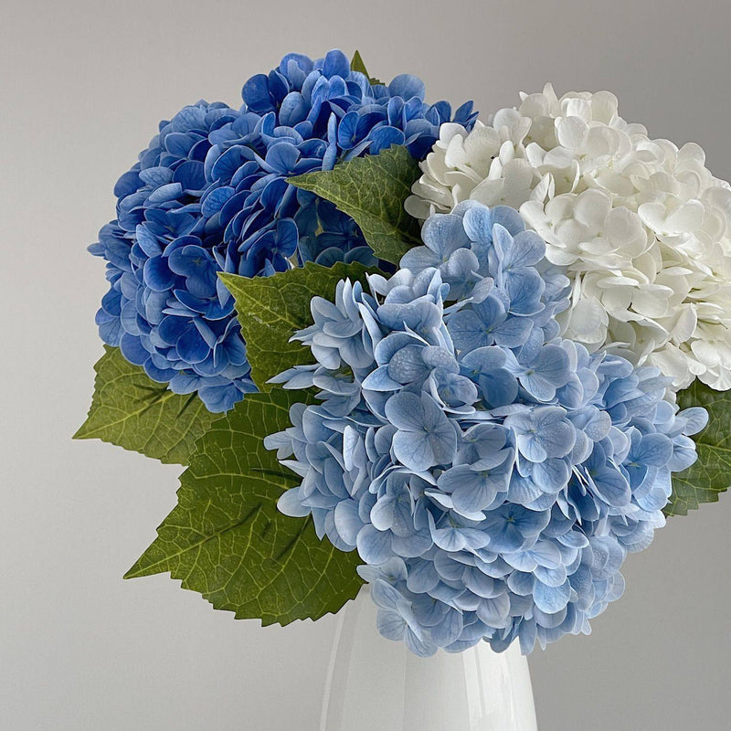 Single Stem Hydrangea Artificial Flower, 20" Silk-Like Fabric Hydrangea, Perfect for Weddings, Events, and Home Decor