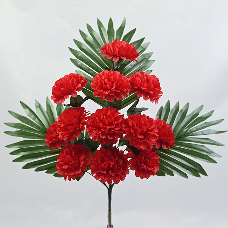 12-Bloom Artificial Chrysanthemum Bush, UV-Resistant for Outdoor Use, 20" Tall