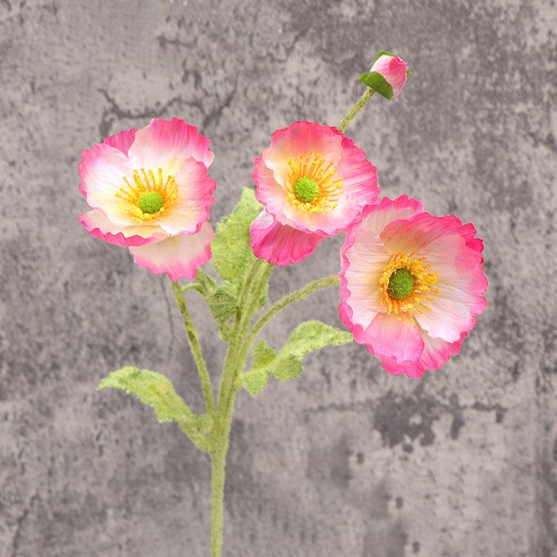 23 Inch Artificial Silk Poppy Flower Stems Spray Style, 10 Pcs