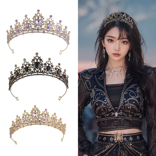 Vintage Crystal Birthday Tiara - Retro Queen Crown for Party & Bridal Looks