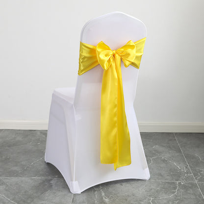 Bulk 10PCS Bows Chair Sashes Satin Chair Ribbons for Wedding Party Events Banquet Chair Cover Decoration Wholesale